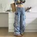 Women's Clothing Retro Multi Pocket Jeans For Women Y2k High Street Straight Overalls Wide Leg Trousers Casual Pants_mkmklike.com