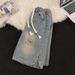 Men's Washed Distressed Denim Shorts Summer Thin Loose American Retro Style Trendy Versatile Five Point Pants_mkmklike.com