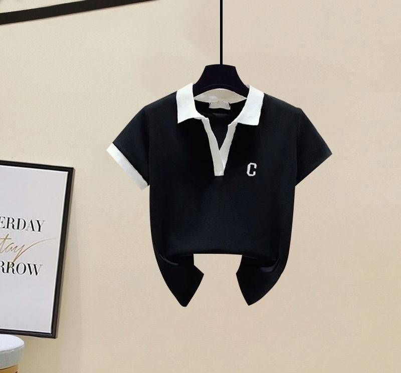 Women's Clothing Reducing Belly Covering Short Sleeved T Shirt For Women With High Waisted Denim Wide Leg Pants Two Piece Suit Ins_mkmklike.com