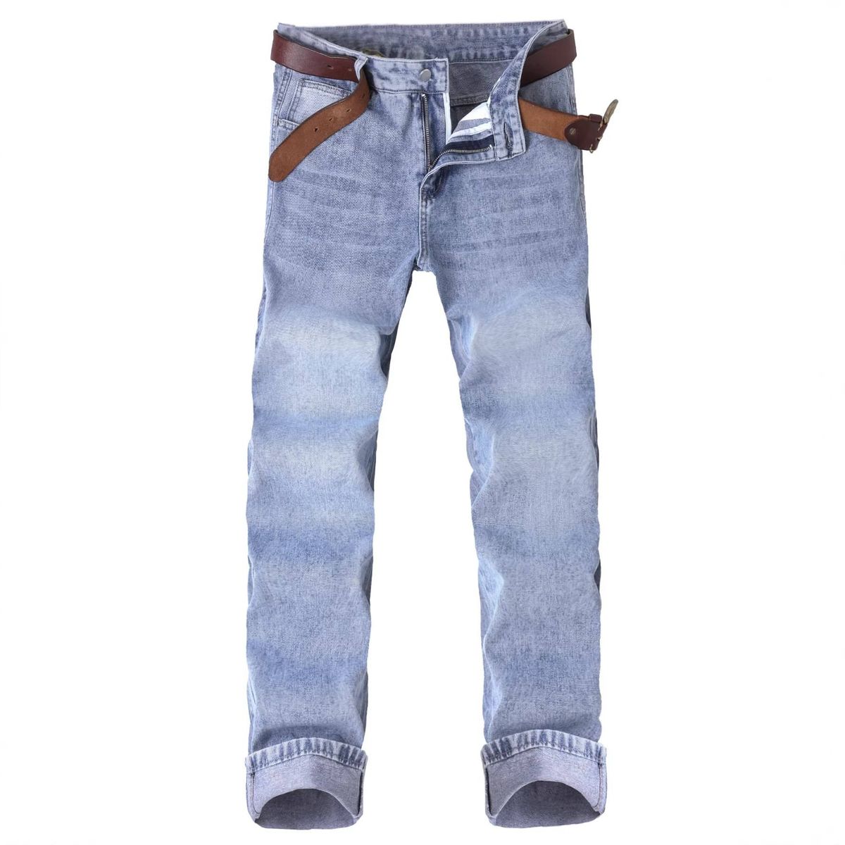 Men's Trendy Stylish Loose Fitting Casual Jeans Straight Leg Slimming Trousers Comfortable Versatile Suitable For All Seasons_mkmklike.com