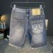 Men's Summer Trendy Denim Shorts Casual Versatile Stylish Printed Five Point Mid Length Pants High End Light Luxury Cool_mkmklike.com
