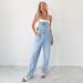 Stylish Denim Overalls For Women - High Waist Loose Fit Vintage Washed Jumpsuit With Adjustable Straps, Streetwear Fashion (Blue, S/M/L/XL)_mkmklike.com