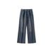 Men's Wide Leg Jeans Loose Straight Fit High Street Casual Pants Retro Workwear Denim Trousers For Spring & Autumn_mkmklike.com