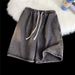 Men's Cotton Denim Shorts | Relaxed Fit Elastic Waist Casual Shorts For Summer, Loose Straight Leg Streetwear Shorts_mkmklike.com