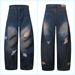 Men's Clothing Washed Distressed Jeans Wide Leg American Streetwear Distressed Jeans – Oversized Straight Fit, Washed & Ripped (S-5XL, 4 Colors)_mkmklike.com