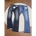 Men's Splatter Wash Flared Jeans - Distressed Hem Denim Pants (Vintage Cowboy Revival)_mkmklike.com