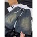Men’s Washed Wrinkle Denim Shorts – Shark Gill Drawstring, Cleanfit Style, Casual Summer Wear (S-3XL)_mkmklike.com