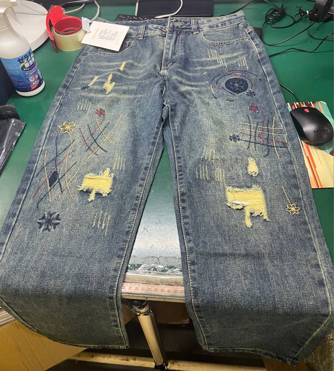 Men's Clothing Fashion Brand Loose Straight Ripped Spring And Autumn Patch Jeans Men's Retro Distressed Harem Tapered Pants_mkmklike.com