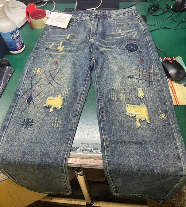 Men's Clothing Fashion Brand Loose Straight Ripped Spring And Autumn Patch Jeans Men's Retro Distressed Harem Tapered Pants_mkmklike.com