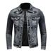 Loom Vintage 2023 Denim Men Trendy Brand European American Street Style Riding Motorcycle Workwear Turn-down Collar Youth_mkmklike.com