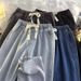 High Street Elastic Waist Jeans Men's Autumn/Winter Loose Straight Wide Leg Trendy Brand Versatile American Casual Pants_mkmklike.com