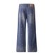 2025 New French Work Blue Jeans For Men And Women Loose Casual Vintage Distressed Ink Splash Ripped Pants_mkmklike.com