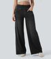 Women's Clothing High-Waisted Wide Leg Stretch Jeans – Comfortable & Flowy Streetwear Essential_mkmklike.com