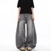 Men's Clothing Women's High Rise Curved Blade Jeans Stylish Splatter Paint Design Spring American Retro High Street Fashion Niche Couple Pants_mkmklike.com