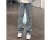 Men's American-Style Diagonal Cut Jeans – Workwear Straight Leg Pants With Adjustable Ties & Streetwear Flare_mkmklike.com