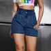 Plus Size High Waisted Distressed Denim Shorts For Women – Vintage Washed, Relaxed Fit, Raw Hem Streetwear Hot Pants (0xl-3xl, Dark Blue, 70% Cotton)_mkmklike.com