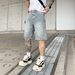 Men's Clothing Men Summer New Cross Jeans Loose Straight Casual Five Point Pants_mkmklike.com