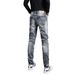 Men's Trendy Slim Fit Jeans Stretchy Casual Trousers Style Distressed Details And Whiskers_mkmklike.com