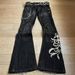 2026 Fashion Y2K Punk Dark Series Style Jeans Men's Cotton Heavy Industry Embroidery Casual Cowboy Bell-Bottom Pants_mkmklike.com