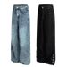 Men's Deconstructed Straight Leg Jeans – Loose Fit Clean Aesthetic, Trendy & Comfortable Casual Pants_mkmklike.com