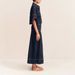 K Women's Casual Pocket Short Sleeved Shirt Split Skirt Denim Two-piece Set_mkmklike.com