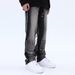 Nordmann European And American Retro Distressed High Niche Jeans For Men Loose Straight Hip Hop Street Stle Wide Leg Pants_mkmklike.com