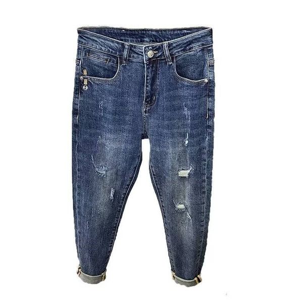 Men's Distressed Jeans – Trendy Straight-Leg Dad Pants With Lightweight Stretch & Vintage Wash (Size 28-36, Blue)_mkmklike.com