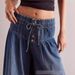 Women's Pleated Mid-Rise Wide-Leg Jeans – Tied Waist Relaxed Fit, Casual Streetwear, Cotton-Polyester Blend, S/M/L/XL/2XL/3XL_mkmklike.com