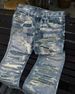 3D Laser Printed High-Street Vintage Denim Jeans For Men - Classic Straight Fit, Comfortable Cotton, Retro Blue Wash_mkmklike.com