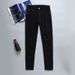 Men's Stretch Skinny Jeans With Ripped Details - Mid Rise Black Denim Pants For Everyday Comfort & Style_mkmklike.com