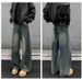 Retro Jeans Men's Spring And Autumn American Straight Loose Pants Ruffian Handsome Trendy Brand Scimitar Wide-leg Casual Trousers_mkmklike.com