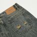 Men's Clothing Denim Loose Trousers For Men With Trendy Design, Back Pockets Decorated With Holes, Hand Worn Straight Leg Trousers_mkmklike.com