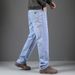 Pure Cotton Denim Men's Spring And Summer New Loose And Fattened Plus Size Jeans Men's Foreign Trade Large Straight Jeans Men_mkmklike.com