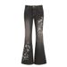 Vintage Floral Embroidered Low-Rise Jeans – Distressed Washed Straight-Leg Flared Denim Pants_mkmklike.com