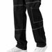 Men's Classic Straight Fit Work Jeans With Multiple Pockets - Comfortable Stretch Denim Pants For Casual Wear (Black, Grey)_mkmklike.com