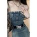 Spicy Girl Denim Strapless Dress For Women's Summer New Style With A Slim Waist And Fur Edges Wrapped Around The_mkmklike.com
