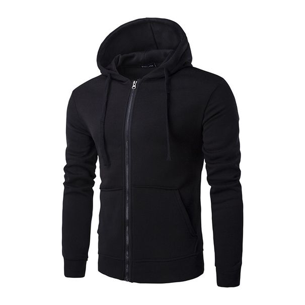 Men's Clothing warm sweatshirt hooded zipper sweatshirt men's slim sports casual sweatshirt_mkmklike.com