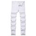 Men's Clothing White Slim Fit Stretchy Jeans For Men Trendy Fashionable Long Pants By High End Brand_mkmklike.com