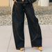 Women's Color Block Curved Jeans Fashion Divided Stitched Denim Casual Cotton Solid Spring/Autumn Summer_mkmklike.com
