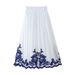 Women's ClothingFashion Contrast Embroidered Shirt + Skirt Set Women_mkmklike.com