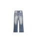 Men's Clothing Ripped Flared Jeans Men's Distressed Washed Ripped Flare Jeans - Vintage High Street Cleanfit Vibe Straight Denim Pants_mkmklike.com