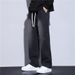 Men's Classic Straight Leg Jeans Black Distressed Denim Pants Relaxed Fit Casual Daily Wear Polyester_mkmklike.com