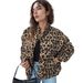 Retro Vintage Leopard Print Jacket For Women - Loose Fit Casual Coat With Stylish Design, Comfortable Polyester Blend, S-XXL_mkmklike.com