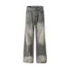 Men's Clothing Retro 2025 High Grade Washed Dirty Inkjet Design Loose Men's Flared Denim Trousers_mkmklike.com
