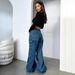 European And American Cross-border 2025 Vintage High-waisted Workwear Jeans For Women, Wide-leg, Floor-length,_mkmklike.com