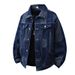 Men's Color-Block Plaid Denim Jacket – Long Sleeve Vintage Casual Coat, Streetwear Fashion_mkmklike.com