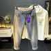 Men's Clothing Retro High Grade Gray Jeans Autumn And Winter Slim Fit Straight Leg Trendy High End Casual Pants_mkmklike.com