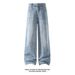 Men's American Deconstructed Denim | Curved Hem Straight-Leg Jeans | Oversized Washed Trousers | 90s Vintage Baggy Pants For Streetwear_mkmklike.com