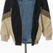K Personalized Niche Denim Patchwork Contrasting Loose Fit Jacket, Baseball Jacket, Top_mkmklike.com