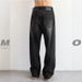 Men's Black Distressed Rhinestone Jeans - Loose Fit Streetwear Denim Pants With Star Embellishments_mkmklike.com